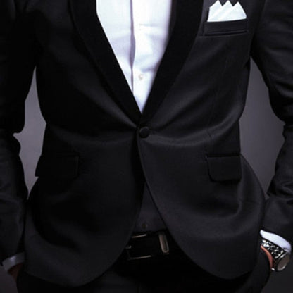 Black Wedding Tuxedo for Groom 2 Piece Slim Fit Men Suits Set Shawl Lapel Custom Prom Business Boyfriend Jacket with Pants
