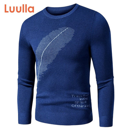 Men  Autumn New Casual Classic Embroidery Thick Sweater Pullovers Men Winter Fleece Fashion Warm Vintage Outfit Sweaters Men