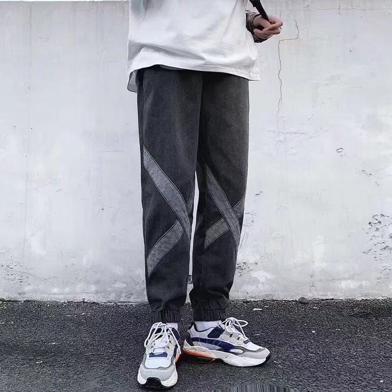 Hip Hop Streetwear Harem Jeans Pants Men Loose Joggers Denim Casual Sweatpants Korea Ankle length Trousers