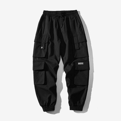 LAPPSTER Men Black Embroidery Joggers Pants  Man Streetwear Cargo Pants Male Pocket Sweatpants Grey Tactical Pants Plus Size