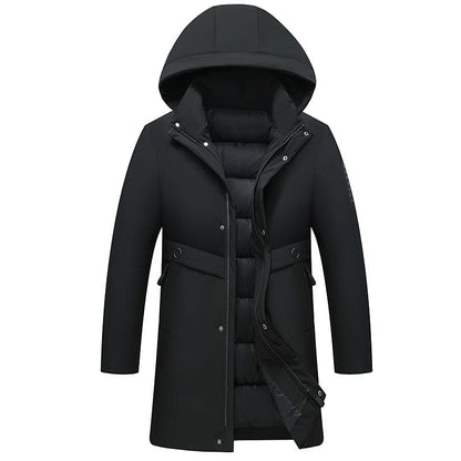 Top Quality Padded Brand Casual Fashion Thick Warm Men Long Parka Winter Jacket With Hood Windbreaker Coats Mens Clothing