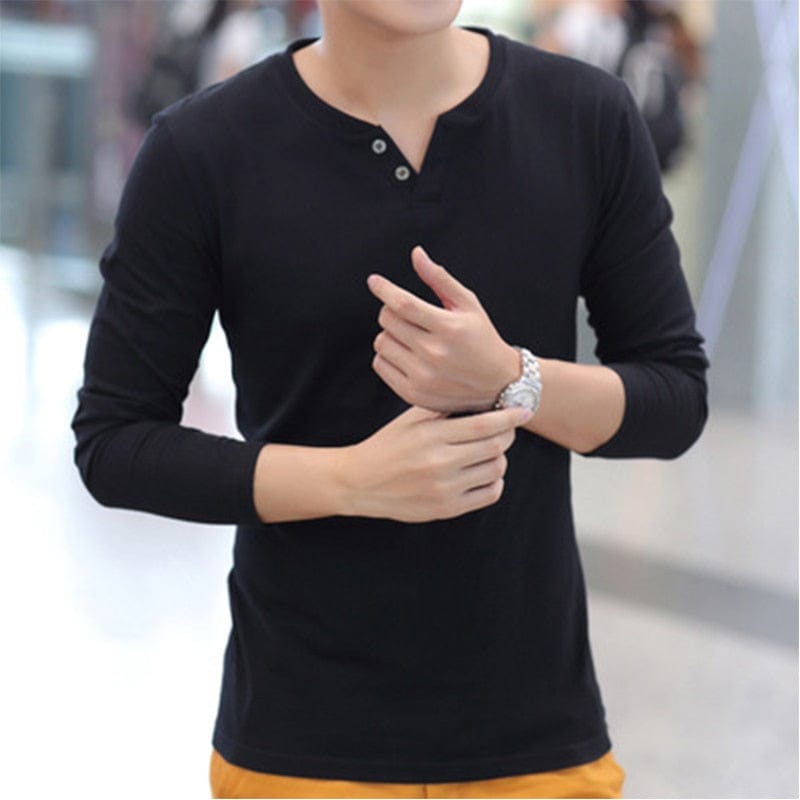 New Long Sleeve Autumn Linen t shirts Male Casual men tops Tee Shirt Homme Fashion V-Neck Tops tshirt Solid Color White Cotton