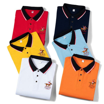 polo shirt men Summer new Men's short-sleeved polo shirt mens embroidery synthetic fiber Fabric youth casual business polo shirt