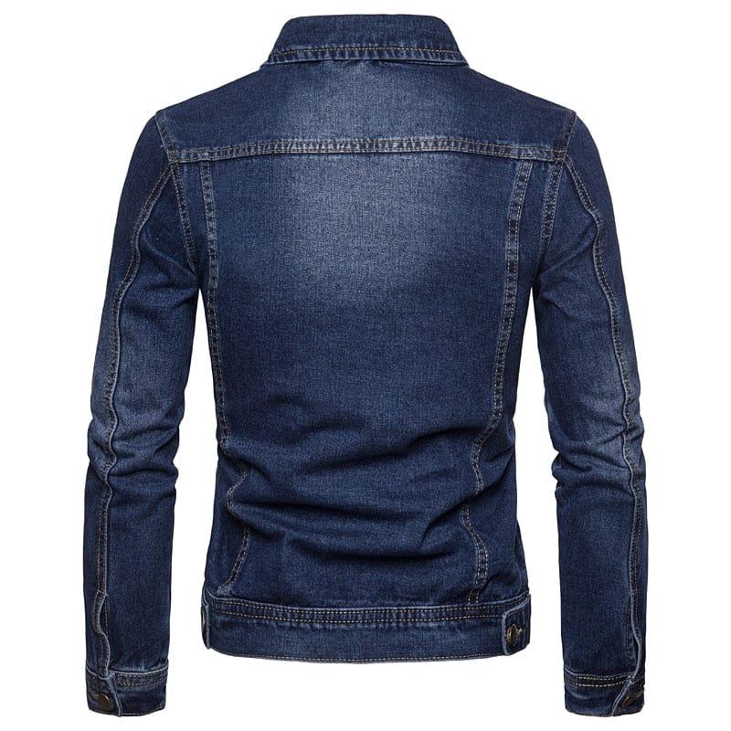 Spring Autumn Men Denim Jackets Casual Solid Color Lapel Single Breasted Jeans Jacket Men Slim Fit Cotton Outwear Jackets 5xl-M