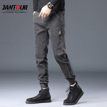 Spring Summer Men's Jeans Cotton Denim Hip Hop Slack Bottom Joggers Streetwear Skinny Blue Pants Hombre Harem Trousers Men M-4XL