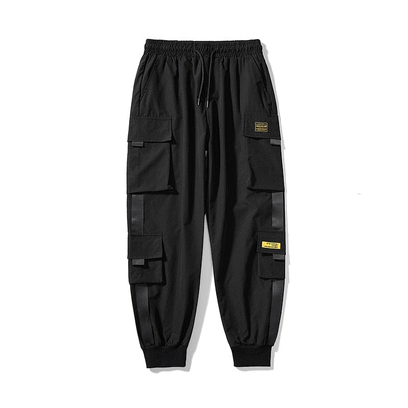 LAPPSTER Men Black Embroidery Joggers Pants  Man Streetwear Cargo Pants Male Pocket Sweatpants Grey Tactical Pants Plus Size