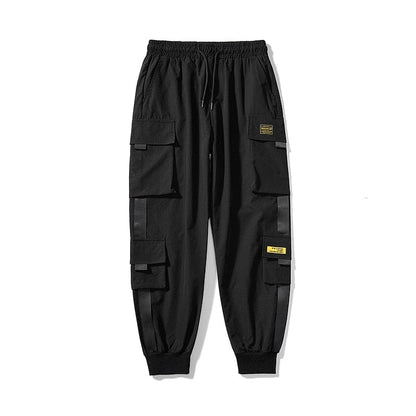 LAPPSTER Men Black Embroidery Joggers Pants  Man Streetwear Cargo Pants Male Pocket Sweatpants Grey Tactical Pants Plus Size
