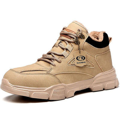 Work Safety Shoes Steel Toe Anti-puncture Indestructible Men Safety Boots Kevlar Insole Suede Leather Upper Work Sneakers