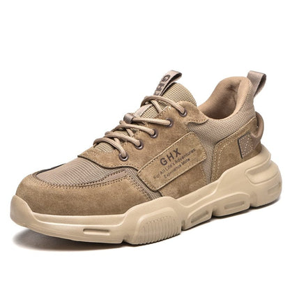 Work Safety Shoes Steel Toe Anti-puncture Indestructible Men Safety Boots Kevlar Insole Suede Leather Upper Work Sneakers