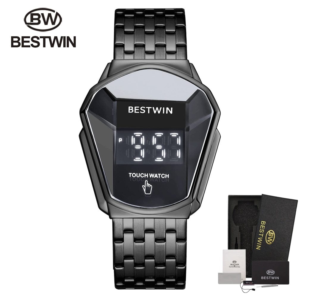 Top Luxury Brand 2021 Men&#39;s Watches Sport Digital Watch Touch Screen LED Display Electronic Wristwatch Stainless Steel Men Clock