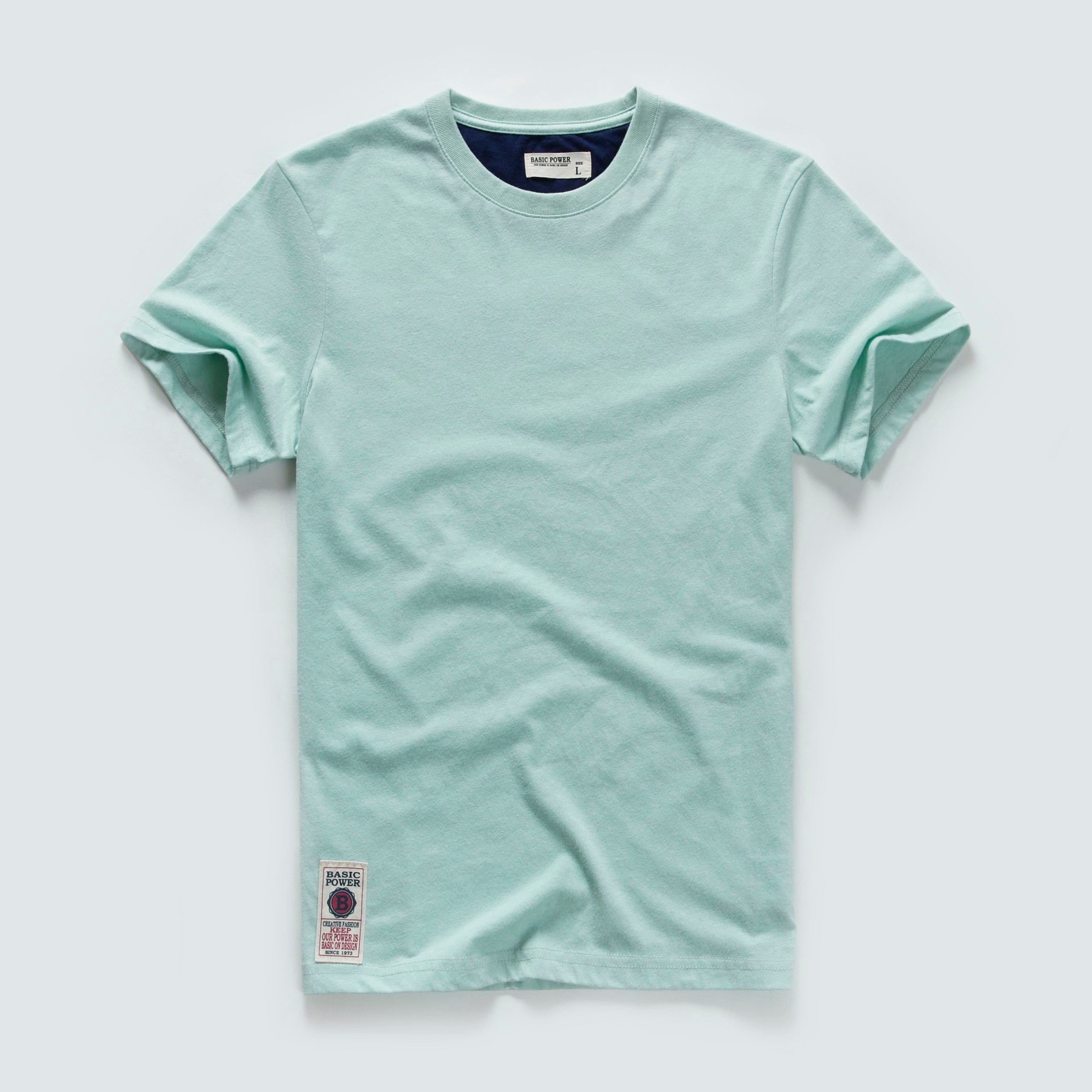 Men's T-shirt Cotton Solid Color t shirt Men Causal O-neck Basic Tshirt Male High Quality Classical Tops