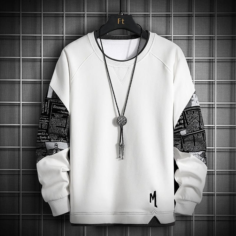 Single Road Crewneck Sweatshirt Men  Spring Harajuku Oversized Japanese Streetwear Black Hoodie Men Sweatshirts Hoodies Male