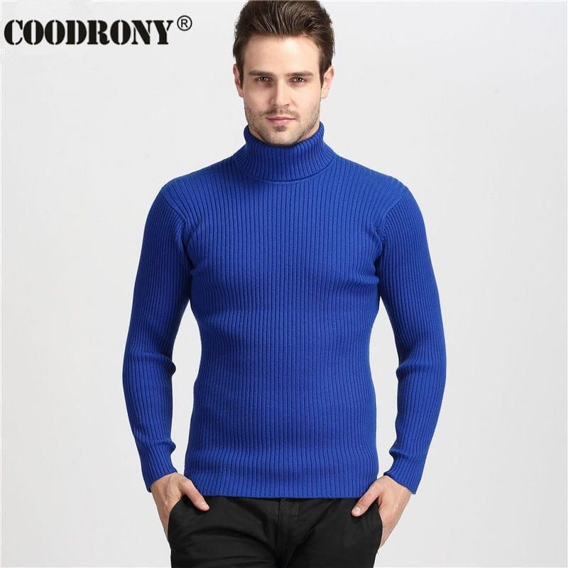 COODRONY Pulover de iarnă gros și cald din cașmir Bărbați cu gât țesut Pulovere pentru bărbați Pulover slim Fit Bărbați Tricoturi clasice de lână Pull Homme