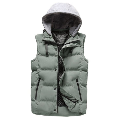 New Korean Men'S Trend Autumn Winter Down Cotton Campshoulder Casual Sleeveless Jacket Coat Boys' Youth Vest