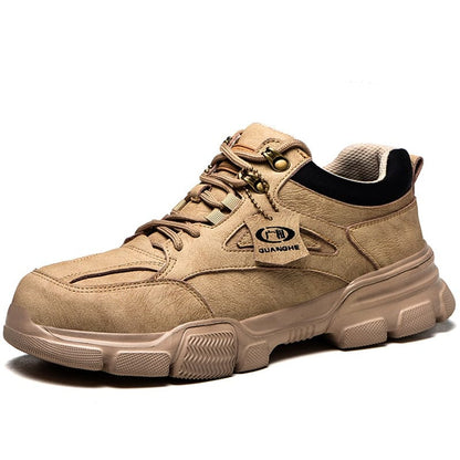 Work Safety Shoes Steel Toe Anti-puncture Indestructible Men Safety Boots Kevlar Insole Suede Leather Upper Work Sneakers