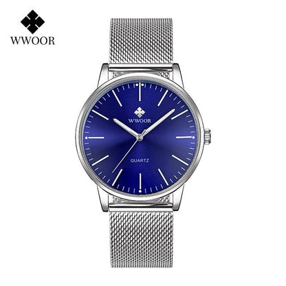 WWOOR Men Gold Watches  Luxury Brand Men Fashion Quartz Golden Clock Male Simple Sports Waterproof Wrist Watch Zegarek Meski