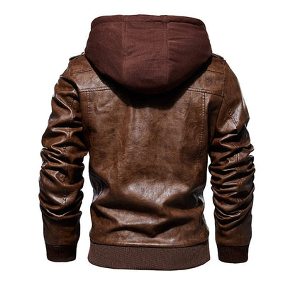Mens Leather Jackets  Winter New Casual Motorcycle PU Jacket Biker Leather Coats European Windbreaker Genuine Leather Jacket