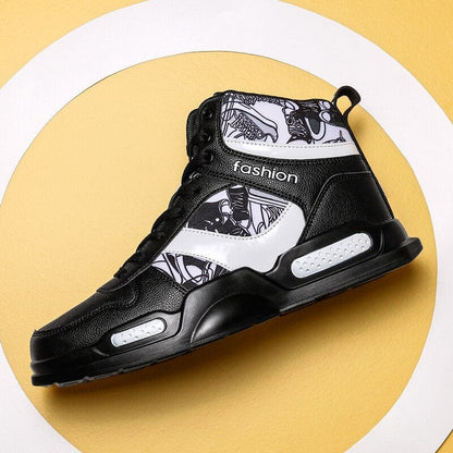 Winter Basketball Shoes Men Women Cushioning Basketball Boot Sneakers Anti-skid High-top Sports Kids Graffiti Basketball Boots