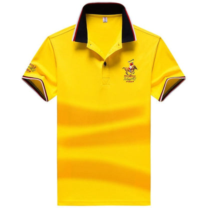 polo shirt men Summer new Men's short-sleeved polo shirt mens embroidery synthetic fiber Fabric youth casual business polo shirt