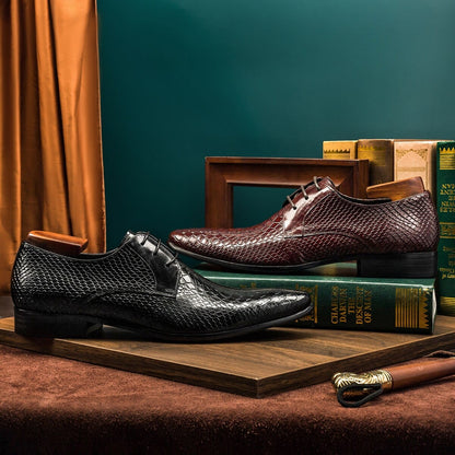 Hanmce Mens Dress Shoes 2 Color Luxury Handmade Professional Formal Derby Shoes For Men