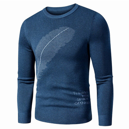 Men  Autumn New Casual Classic Embroidery Thick Sweater Pullovers Men Winter Fleece Fashion Warm Vintage Outfit Sweaters Men