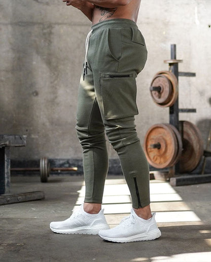 Joggers Men  Streetwear Trousers Multiple Zipper Pockets Muscle Mens Pants , Sweatpants Tracksuit 20CK19