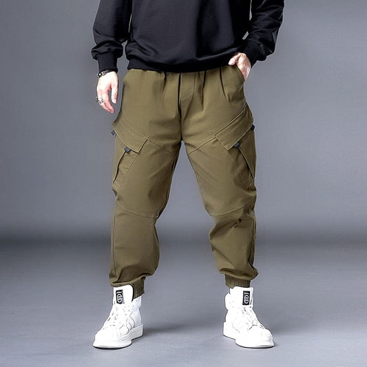 Plus 7XL 6XL XXXXXL Bărbați Hip Hop Pantaloni cargo negri Joggeri Pantaloni de trening Salopete Bărbați Streetwear Pantaloni Harem Femei Moda Pantaloni