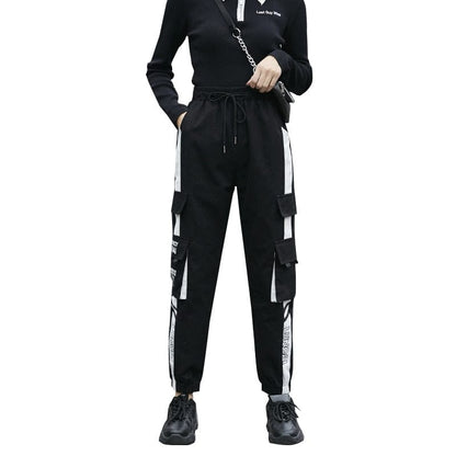Ribbons Men Jogger Sweatpants Men's Cargo Pants Streetwear Hip Hop Casual Black Harem Pants Male Harajuku Fashion Trousers