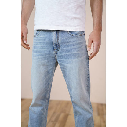 SIWMOOD  S Autumn New Environmental laser washed jeans men slim fit classical denim trousers high quality jean SJ170768