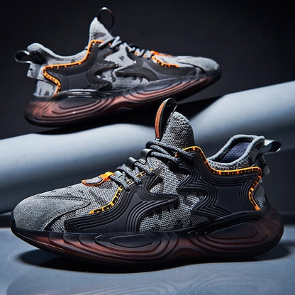 Trendy Men's Running Shoes Breathable Sneakers High Quality No-slip Jogging Shoes Outdoor Hard-wearing Comfortable Sports Shoes