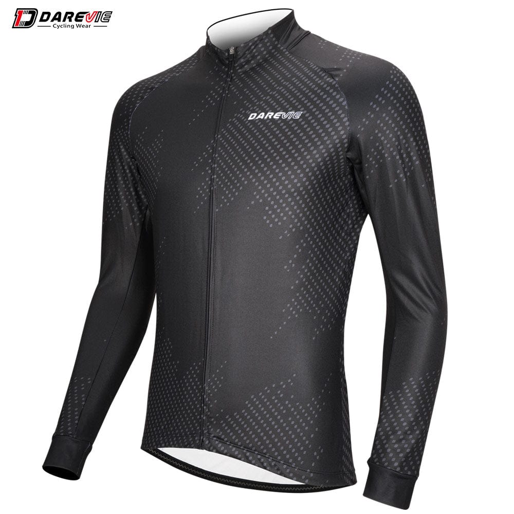 DAREVIE Cycling Jersey Winter Thermal Fleece Men's Cycling Jersey Winter Pro Team Full Sleeve High Quality Bike Jersey MTB Road