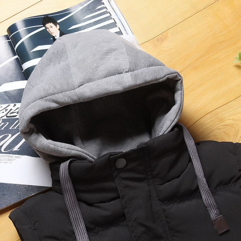 New Korean Men&#39;S Trend Autumn Winter Down Cotton Campshoulder Casual Sleeveless Jacket Coat Boys&#39; Youth Vest