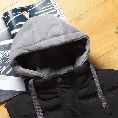 New Korean Men'S Trend Autumn Winter Down Cotton Campshoulder Casual Sleeveless Jacket Coat Boys' Youth Vest