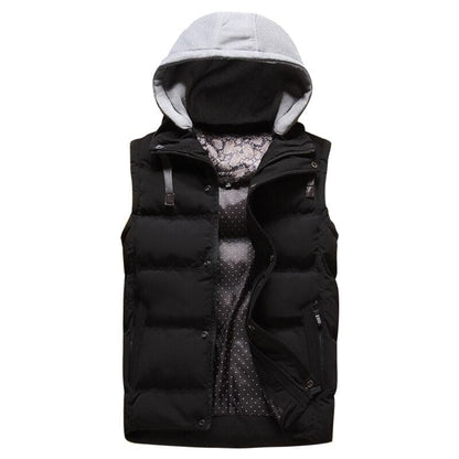 New Korean Men'S Trend Autumn Winter Down Cotton Campshoulder Casual Sleeveless Jacket Coat Boys' Youth Vest