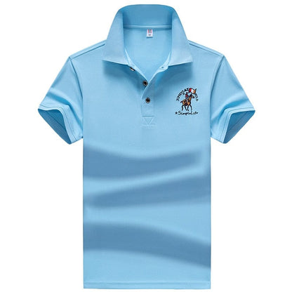 polo shirt men Summer new Men's short-sleeved polo shirt mens embroidery synthetic fiber Fabric youth casual business polo shirt