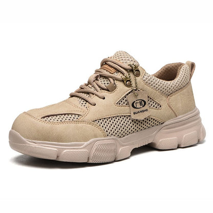 Work Safety Shoes Steel Toe Anti-puncture Indestructible Men Safety Boots Kevlar Insole Suede Leather Upper Work Sneakers
