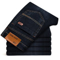 Men's Brand Stretch Jeans  New Business Casual Slim Fit Denim Pants Black Blue Trousers Jeans Male