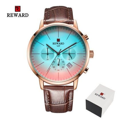 New Fashion Color Bright Glass Watch Men Top Luxury Brand Chronograph Men's Stainless Steel Business Clock Men Wrist Watch
