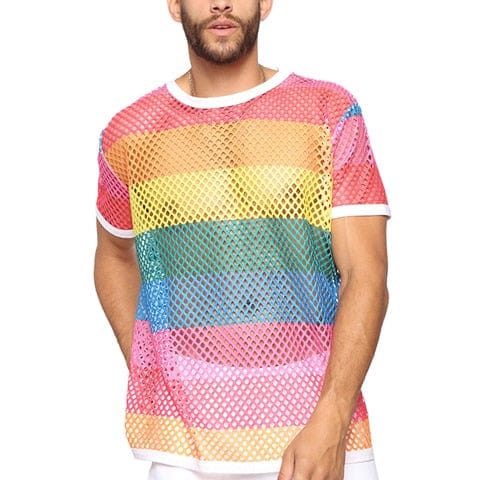 Tricou cu plasă sexy, transparent, pentru bărbați, 2021