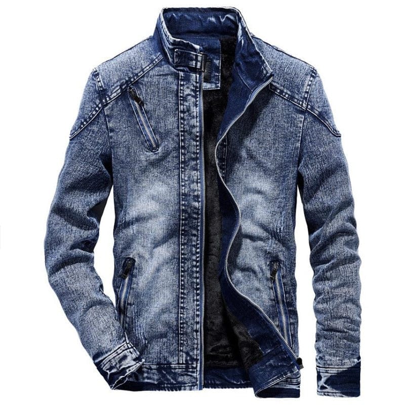 Denim Jacket Men&#39;s Winter Plus Velvet Warm Jeans Coat  Fashion  Classic Retro Slim Denim Jacket Casual Denim Men Clothing S-3XL