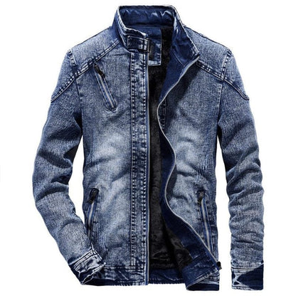 Denim Jacket Men's Winter Plus Velvet Warm Jeans Coat  Fashion  Classic Retro Slim Denim Jacket Casual Denim Men Clothing S-3XL