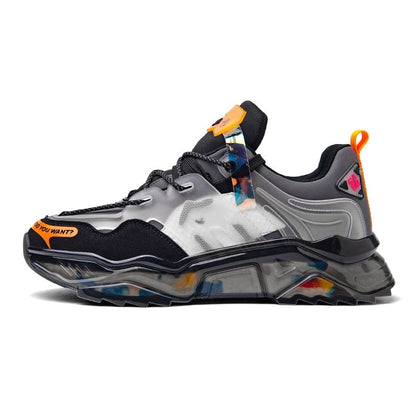 Men's running shoes light elastic fashion sneakers outdoor sports jogging personality design high-quality shoes