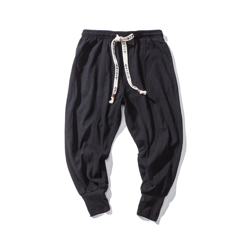 MrGB  Chinese Style Men Cotton Linen Harem Pants Streetwear Man Casual Joggers Harajuku Elastic Waist Male Oversized Trouser