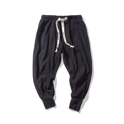 MrGB  Chinese Style Men Cotton Linen Harem Pants Streetwear Man Casual Joggers Harajuku Elastic Waist Male Oversized Trouser