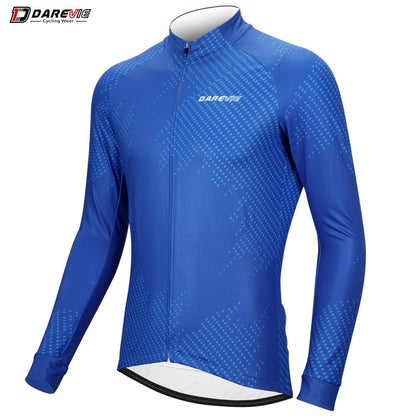 DAREVIE Cycling Jersey Winter Thermal Fleece Men's Cycling Jersey Winter Pro Team Full Sleeve High Quality Bike Jersey MTB Road
