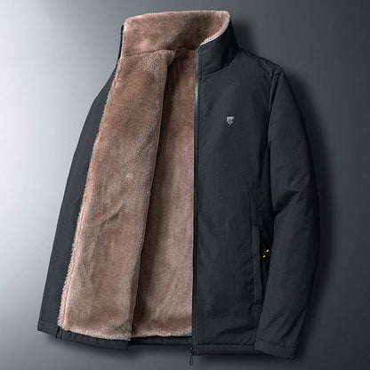 New Casual Padded Cotton Jacket Coat Men Plus Size Outerwear Windbreaker Lamb Wool Parka Oversize Warm Fleece Winter Jacket