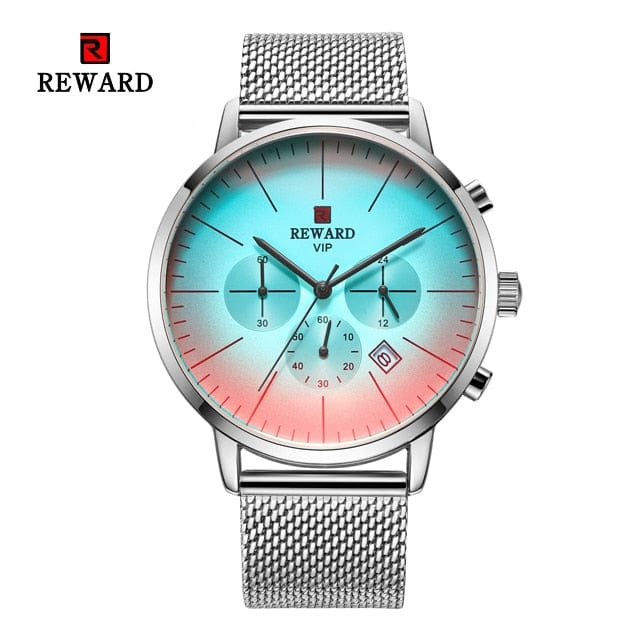 2022 New Fashion Color Bright Glass Watch Men Top Luxury Brand Chronograph Men&#39;s Stainless Steel Business Clock Men Wrist Watch