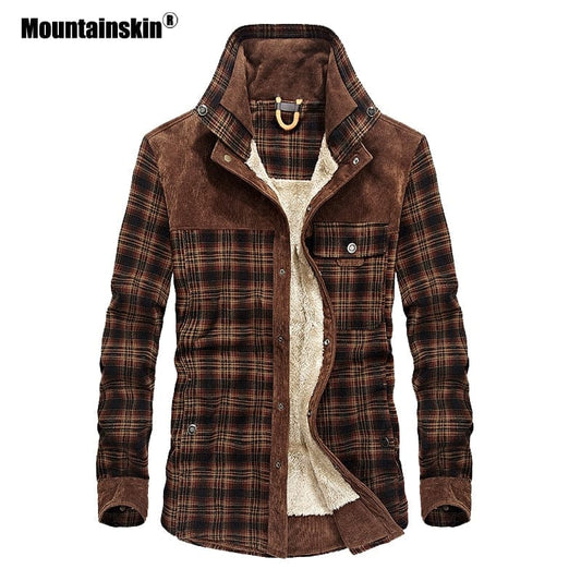 Mountainskin Men&#39;s Warm Jacket Fleece Thick Army  Coat Autumn Winter Jacket Men Slim Fit Clothing Mens Brand Clothing SA831