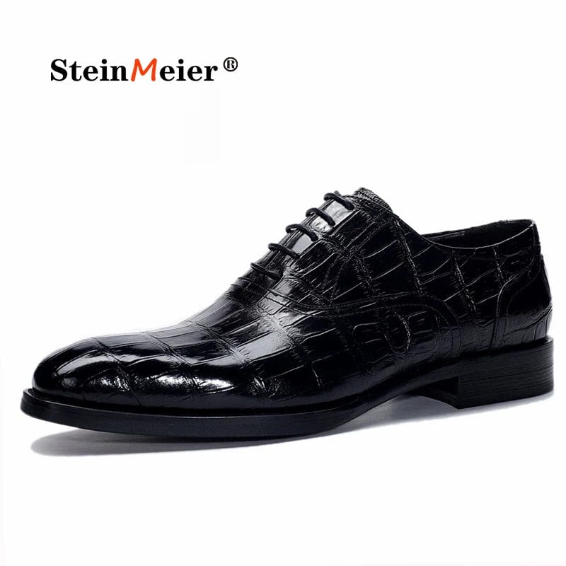 Men Genuine Cow Leather Brogue Wedding Business Mens Casual Flats Shoes  Black Vintage Oxford Shoes For Men's Shoes