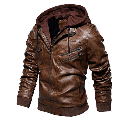 Mens Leather Jackets  Winter New Casual Motorcycle PU Jacket Biker Leather Coats European Windbreaker Genuine Leather Jacket